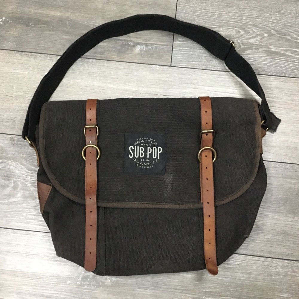 SUB POP RECORDS Vintage Messenger Bag Rothco Seattle Wash.